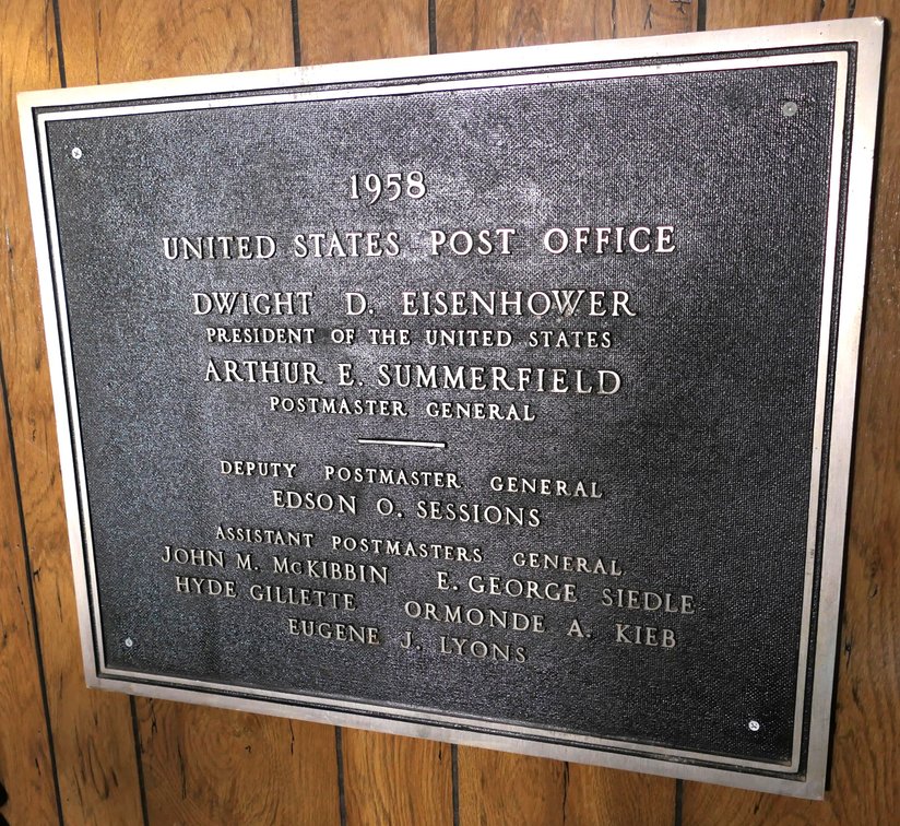 1958 Post Office Plaque