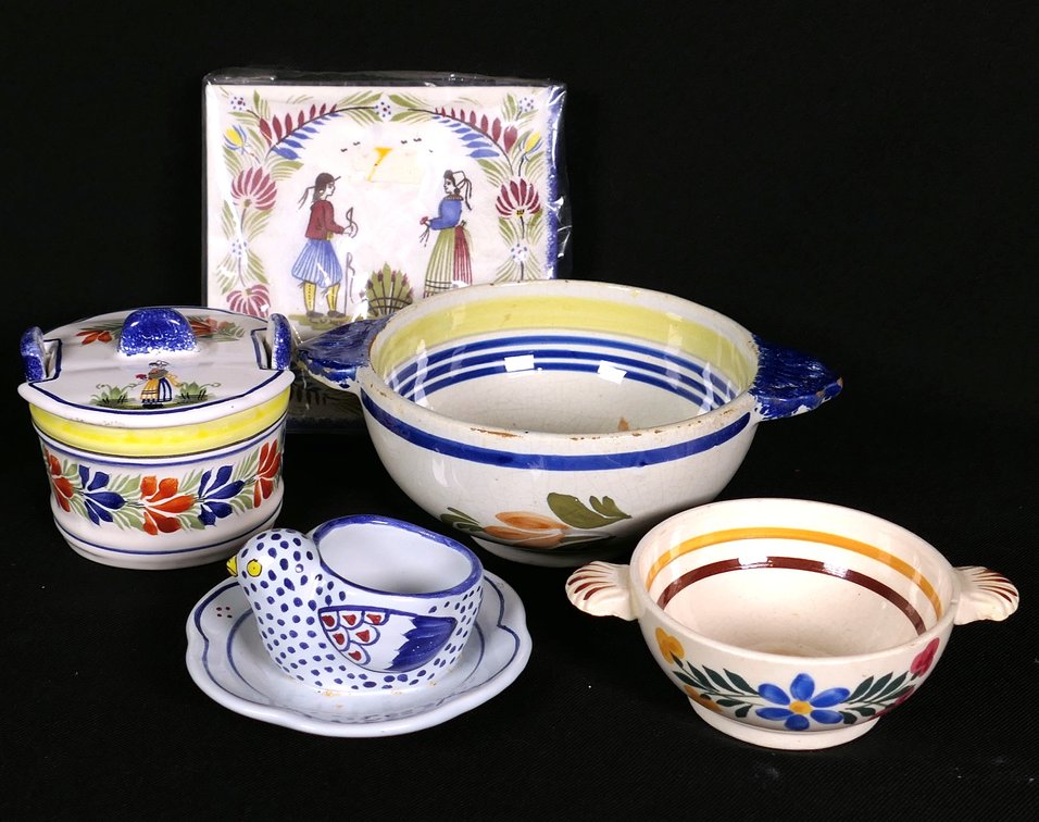 Five Henriot Quimper Items 