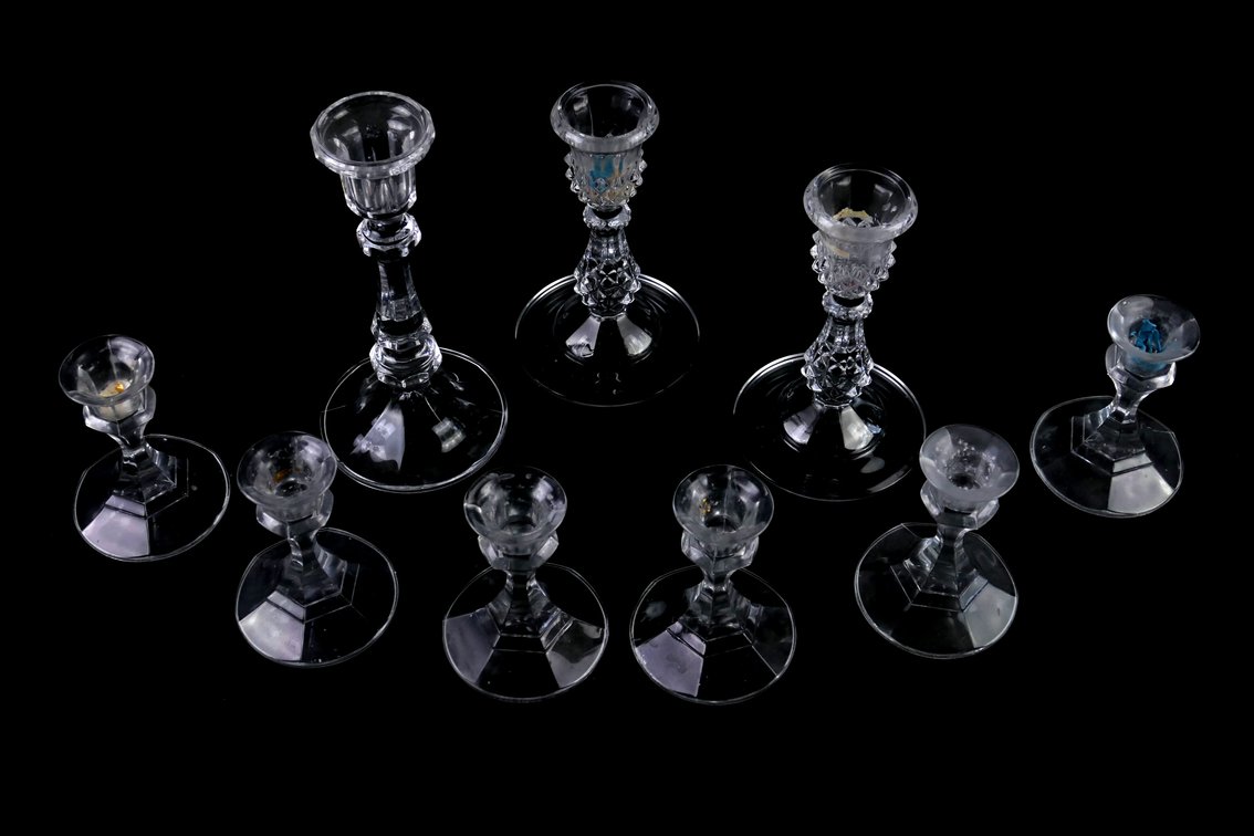 Clear Glass Candlesticks