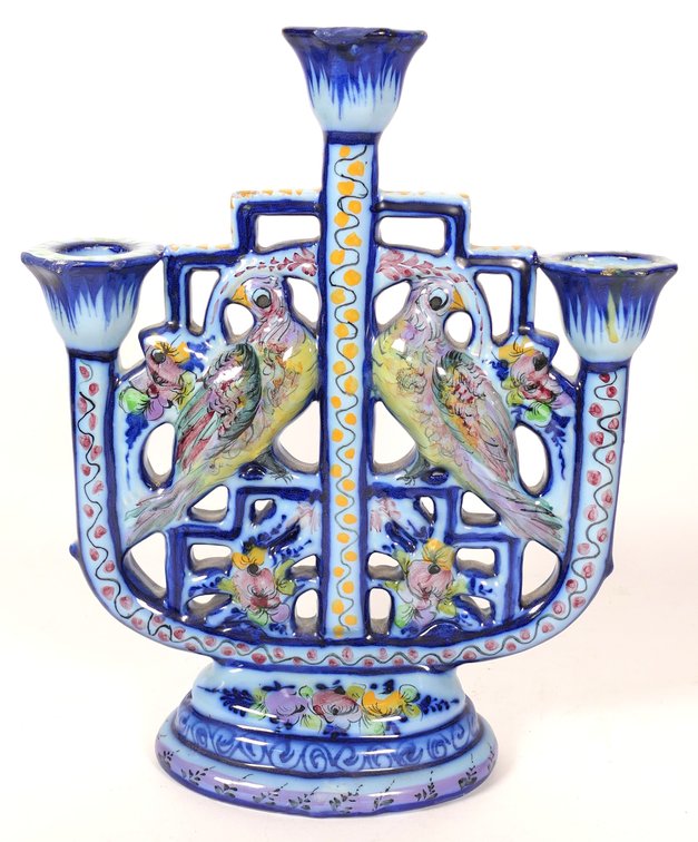 Hand Painted Portuguese Candelabra