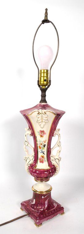1920's Fuchsia Floral Lamp