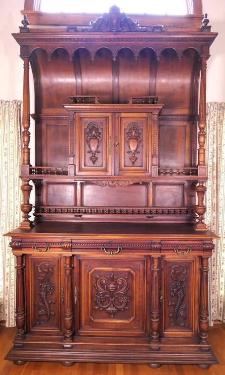 Antique French Renaissance Tall Hunt Board Buffet