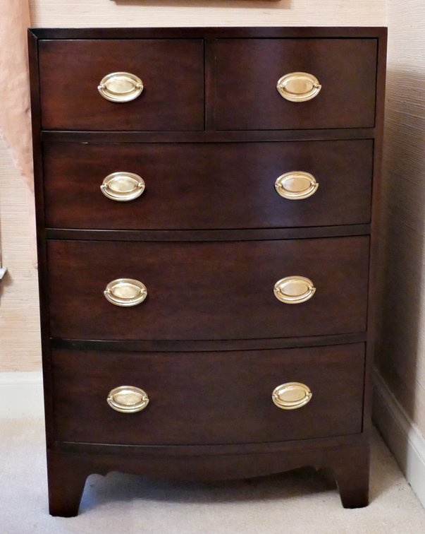 Mahogany Finish Bowfront Chest