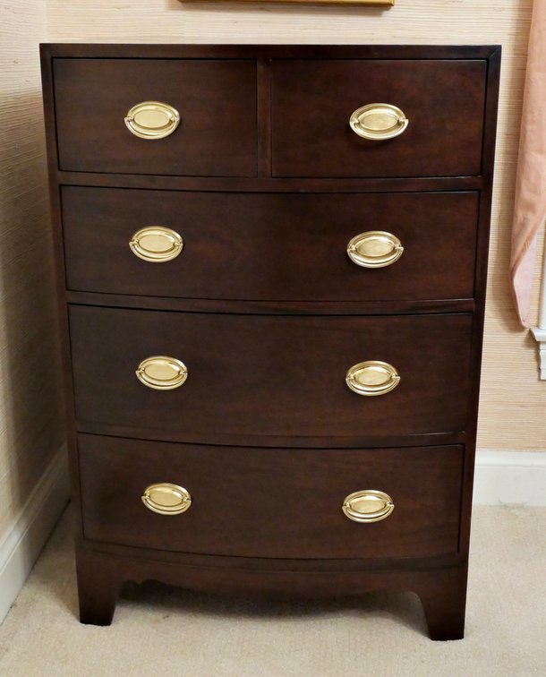 Mahogany Finish Bowfront Chest