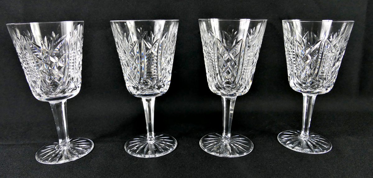 Four Waterford Clare Crystal Goblets