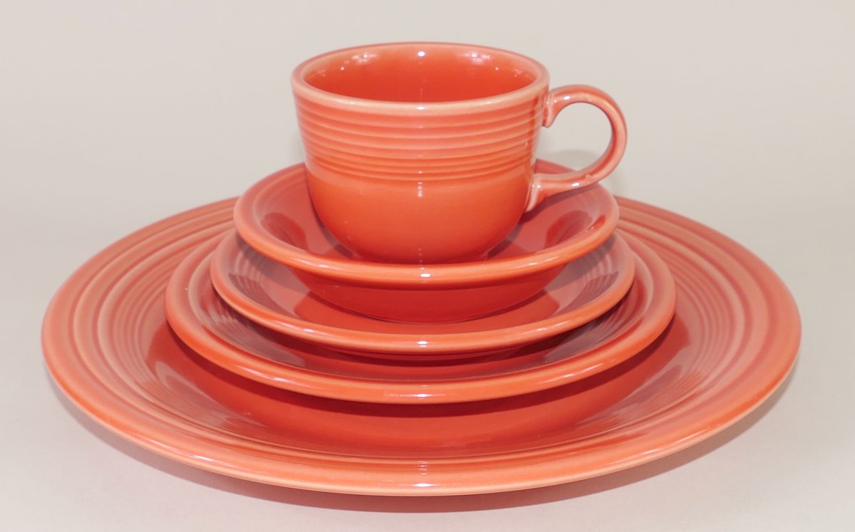 Red Fiestaware Place Setting
