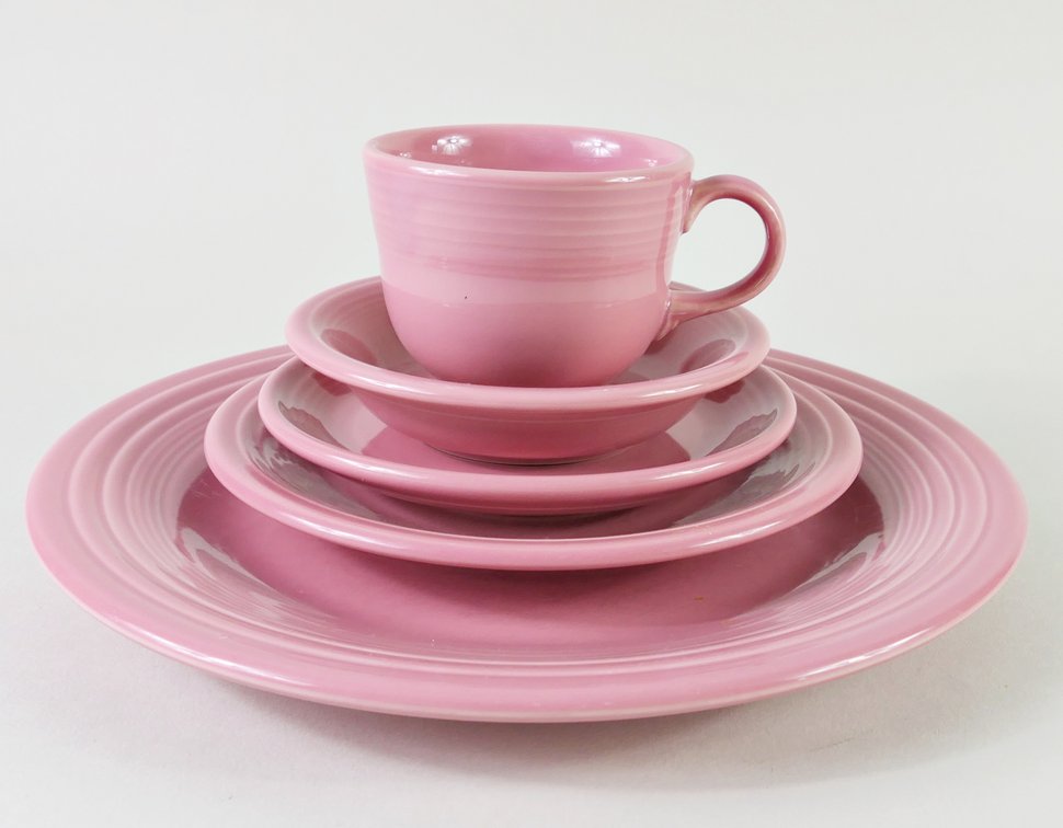 Pink Fiestaware Place Setting