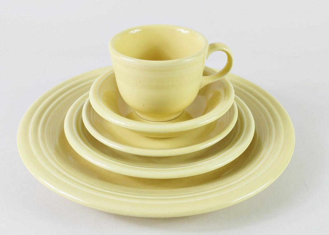 Yellow Fiestaware Place Setting