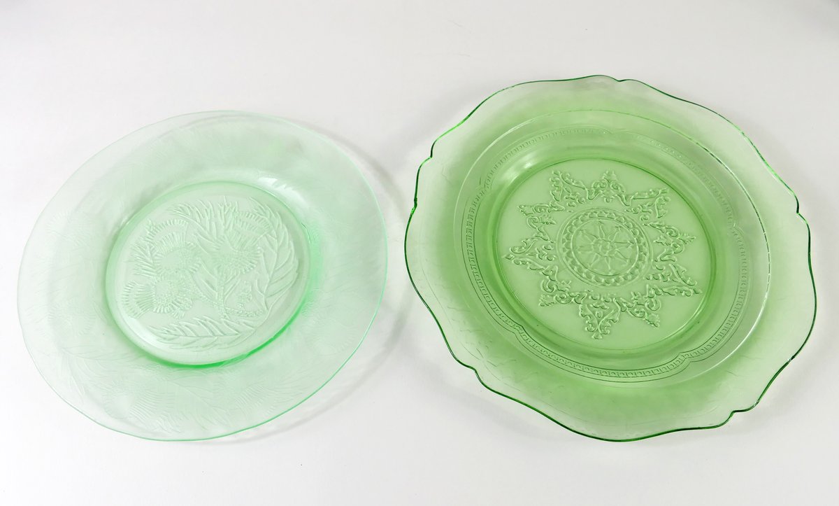 Two Uranium Glass Plates