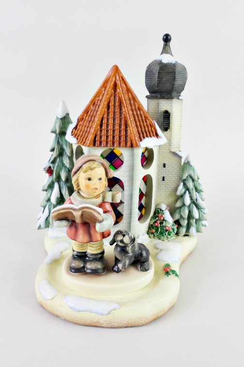 Wintertime Chapel and Figure by Goebel