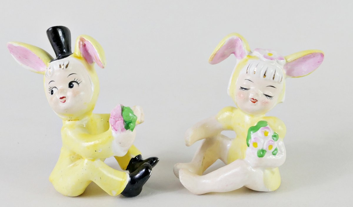 Mid Century Bunny Candle Holders