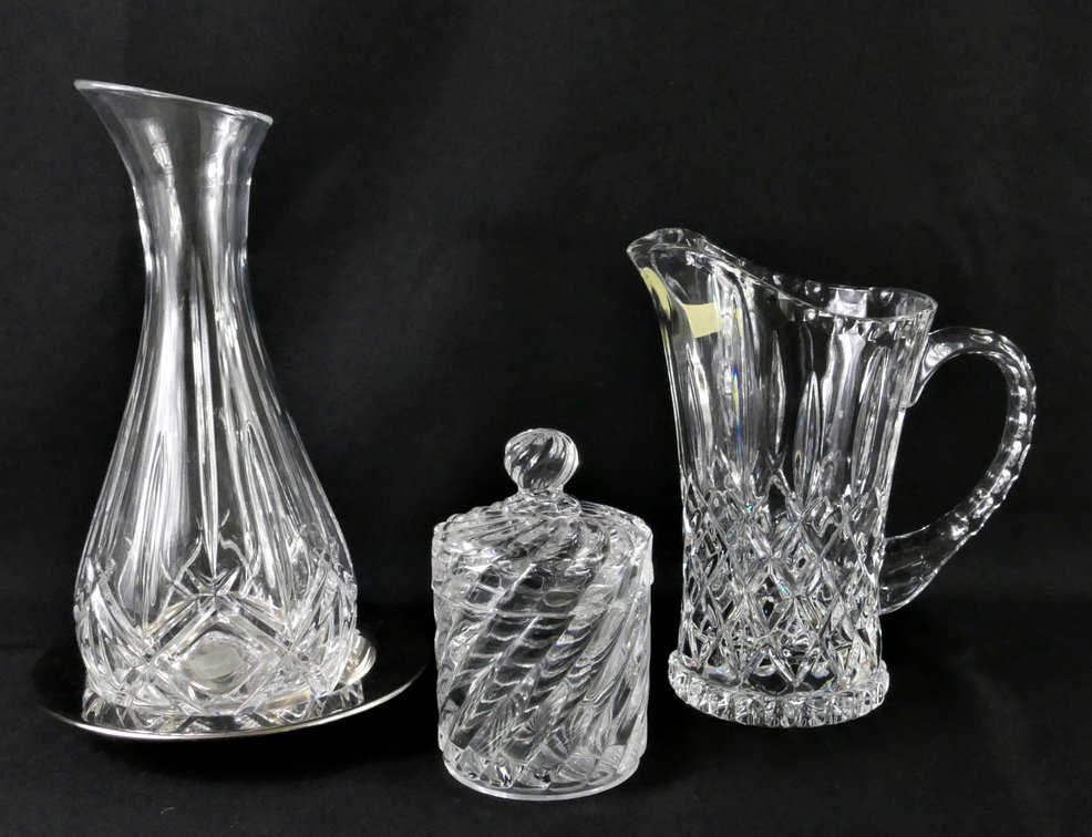Three Clear Glass Items