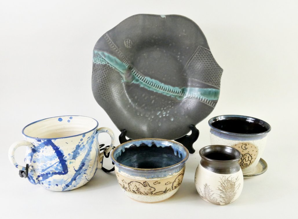 Five Stoneware Items