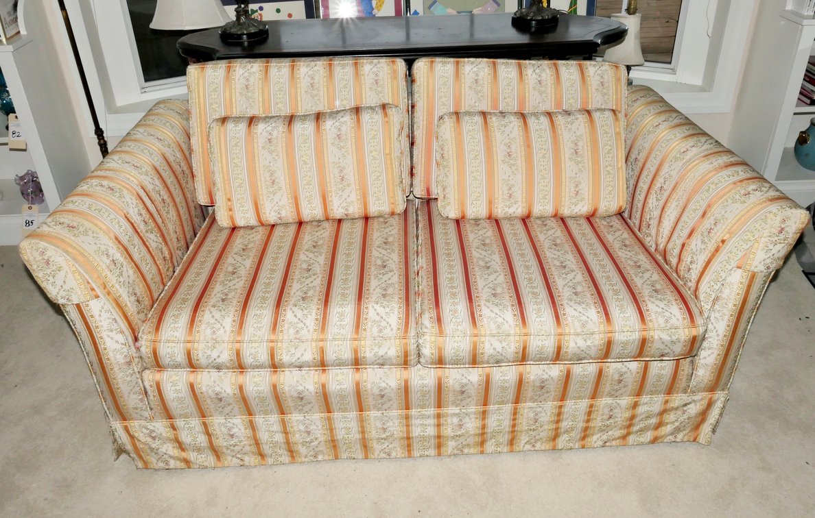 Floral striped Loveseat