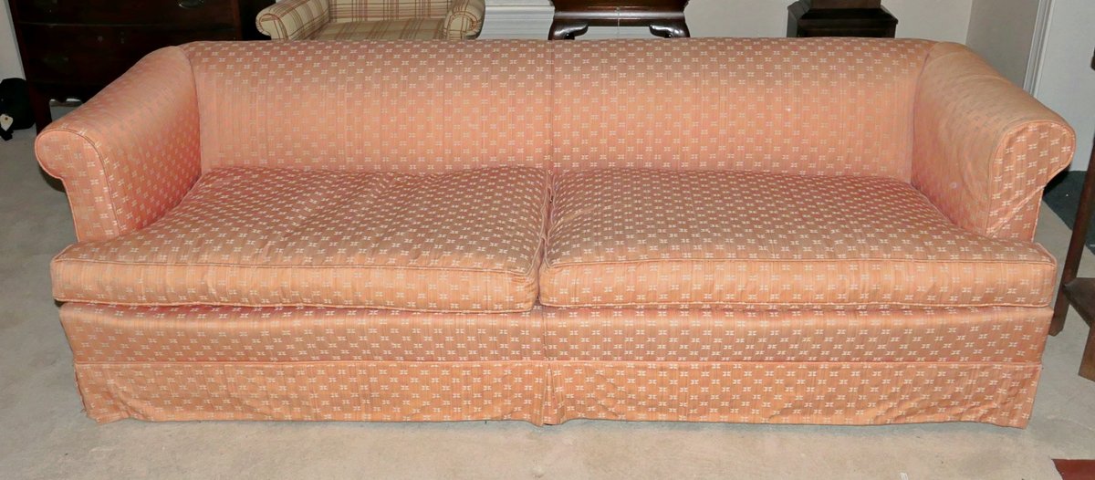 Peach Upholstered Sofa