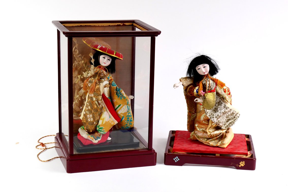 Two Japanese Gofun Dolls