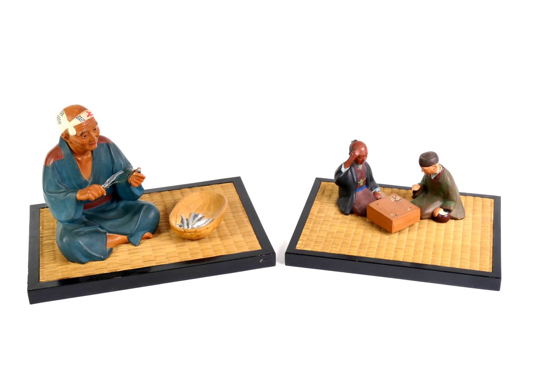 Three Hakata Urusaki Dolls