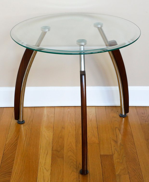 Contemporary Round Glass Side Table