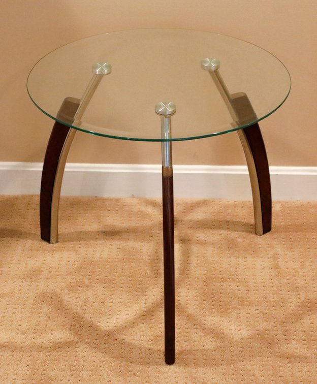 Contemporary Round Glass Side Table