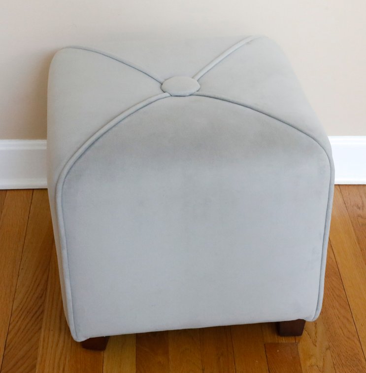 Suede Covered Ottoman