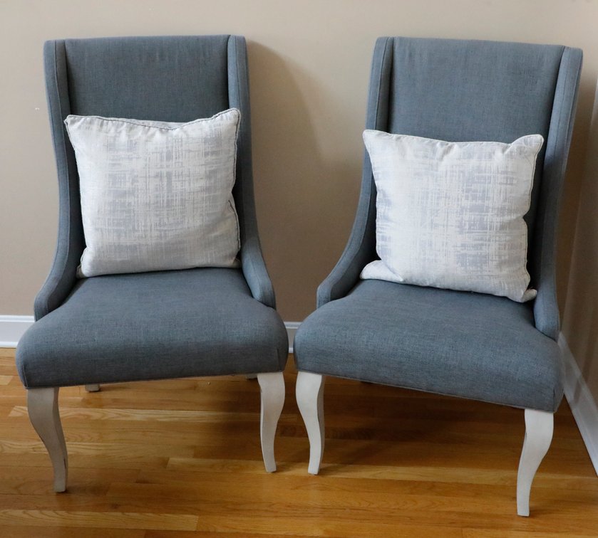 Pair of Upholstered Dining Armchairs