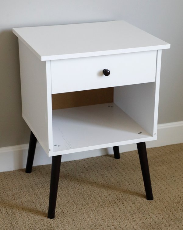 White Laminate Contemporary Night Stand