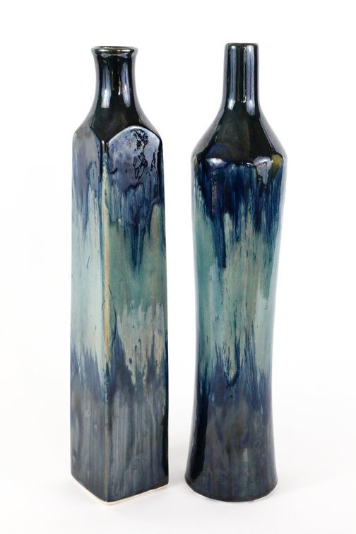 Two Coordinating Ceramic Vases