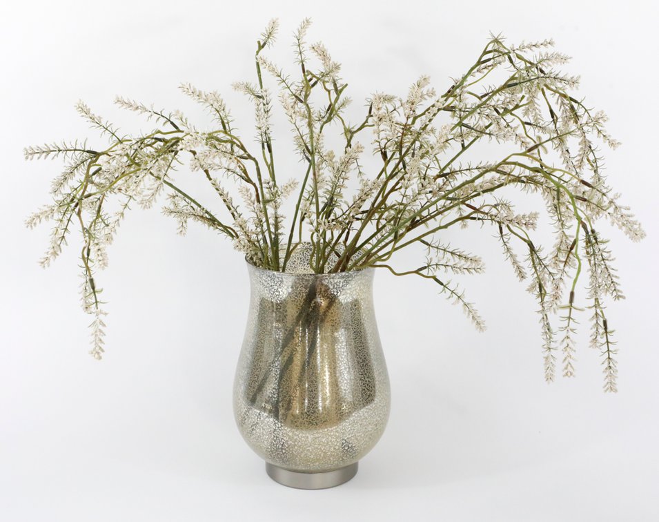 Crackle Mirrored Finish Pillar Candle Table Vase