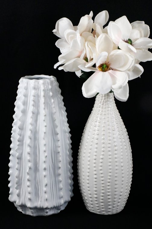 Two Textured Ceramic Vases