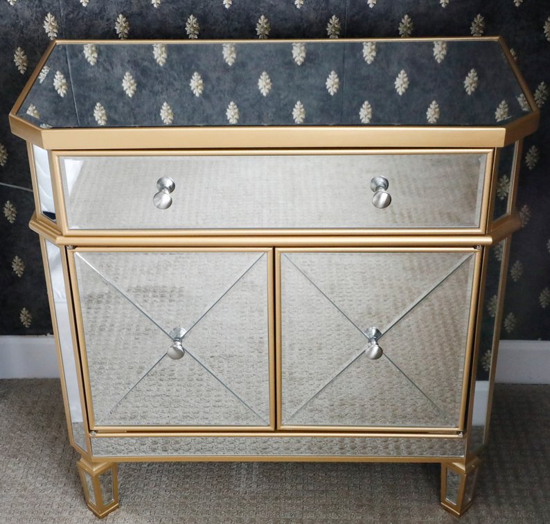 Beveled Mirror Night Stand