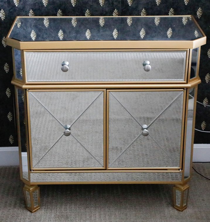Beveled Mirror Night Stand