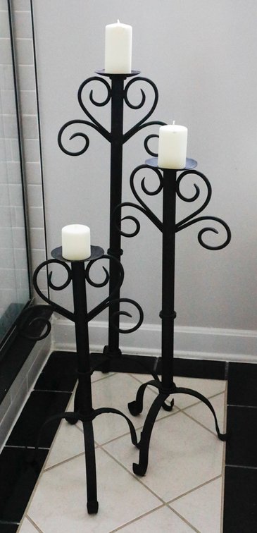 Three Floor Standing Candleholders