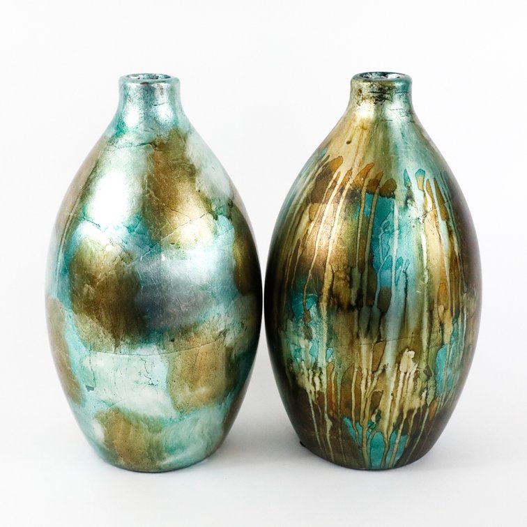 Coordinating Metallic Multicolor Vases