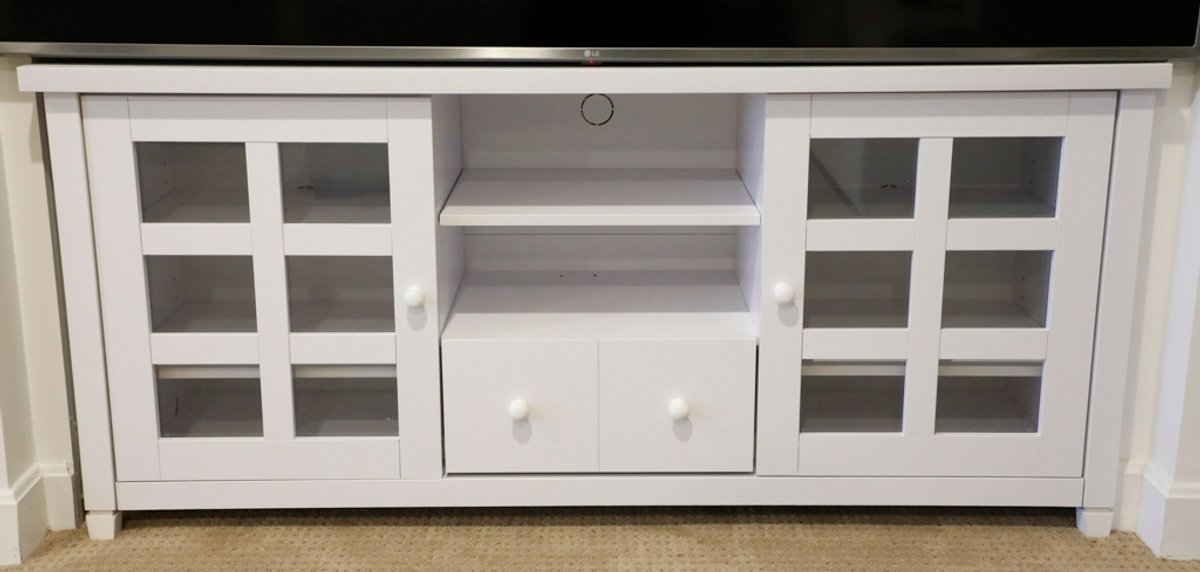 White Media Cabinet with Storage