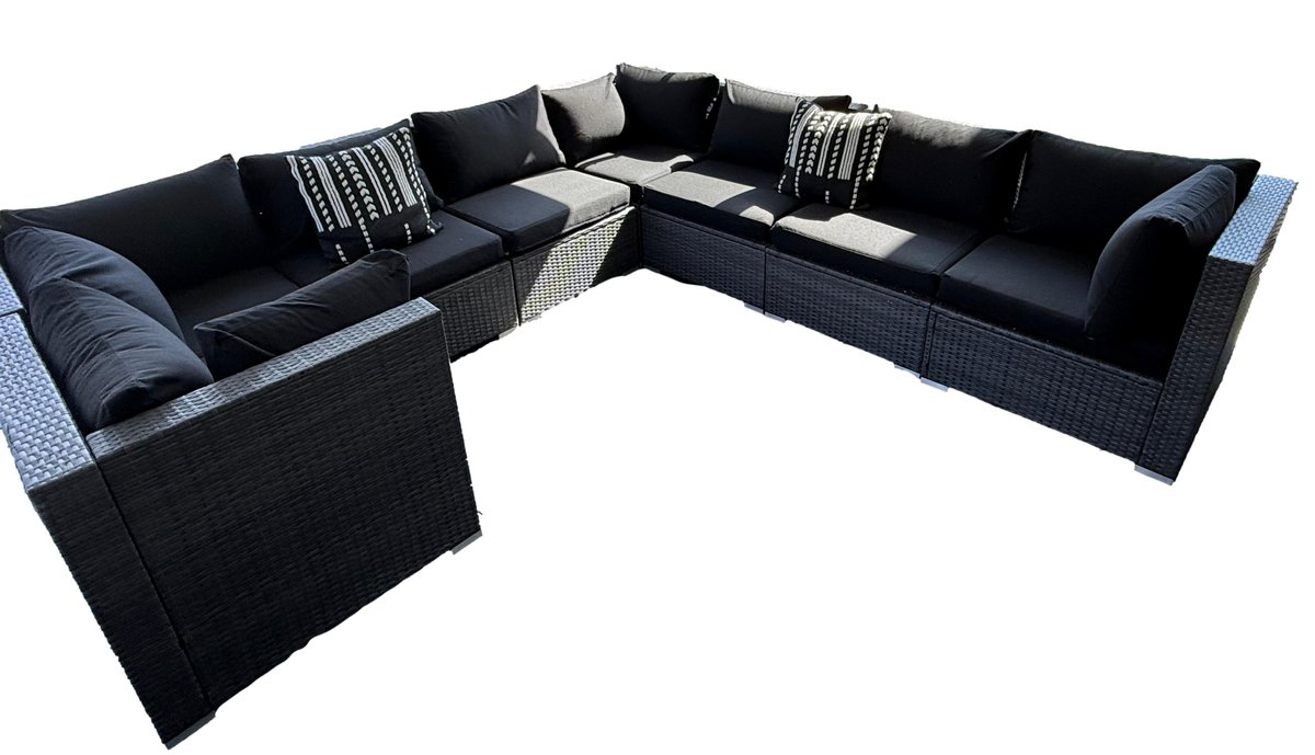 8-Piece Modular Outdoor Patio Woven Sectional