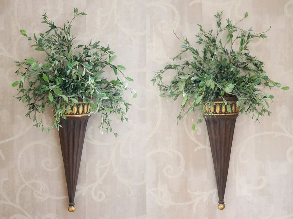 Two Wall Planter Sconces