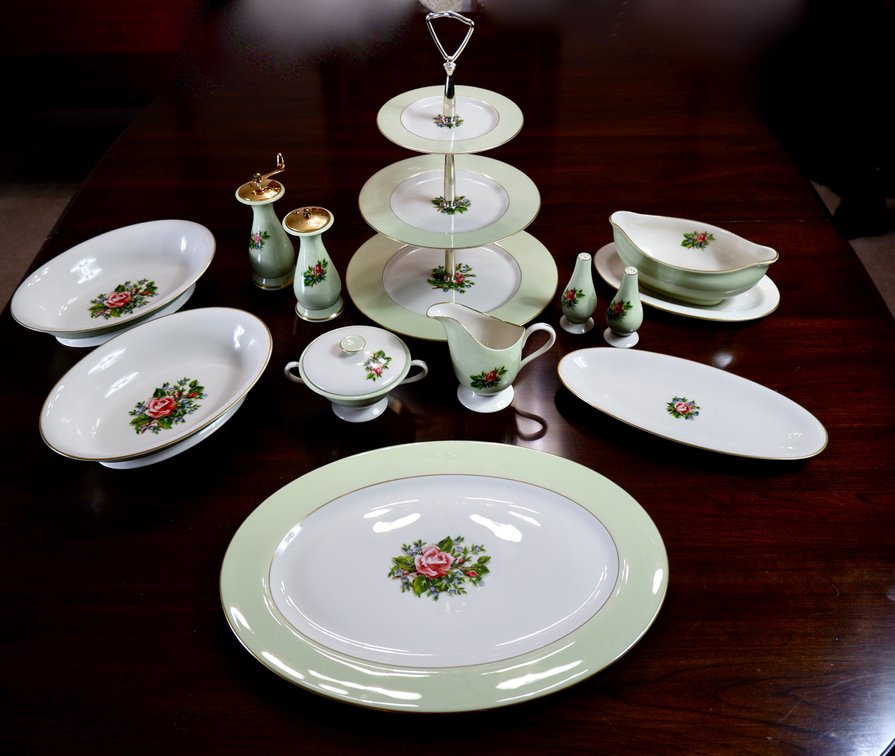 Vintage Romance Rose Serving Pieces