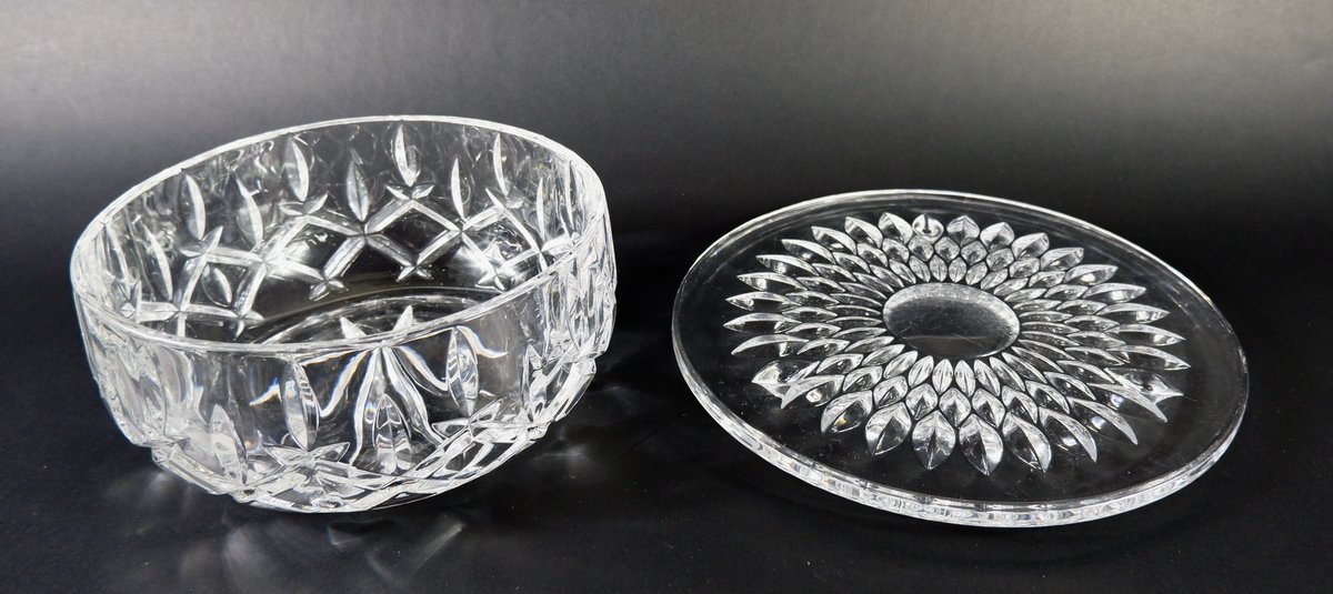Gorham Crystal Cake Plate and Bowl
