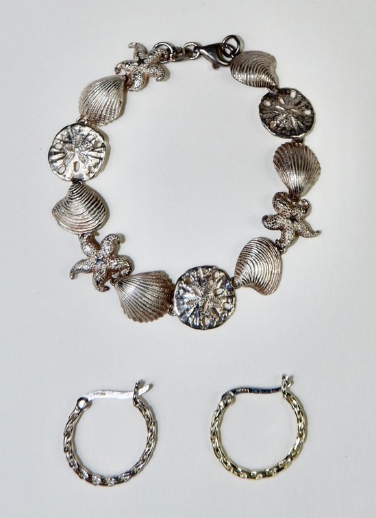 Sterling Silver Bracelet and Earrings