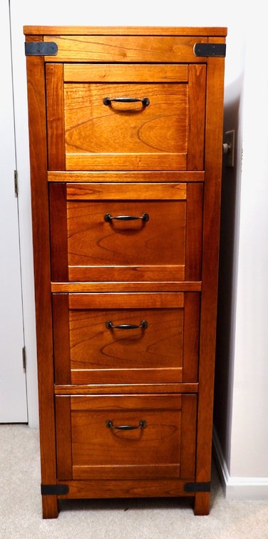 Oak Finish Filing Cabinet
