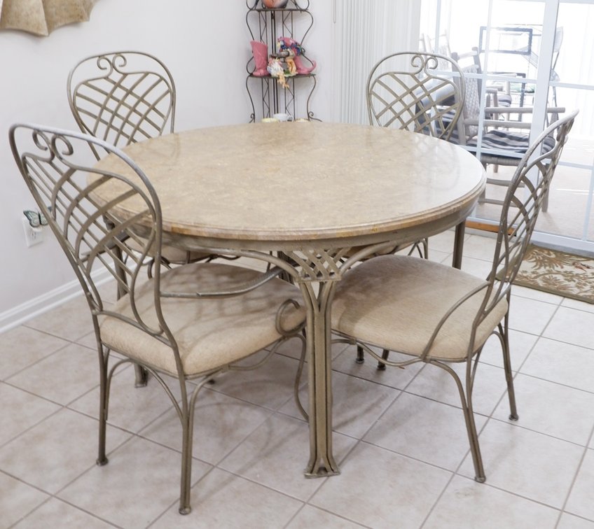 Circular Marble Top Kitchen Table