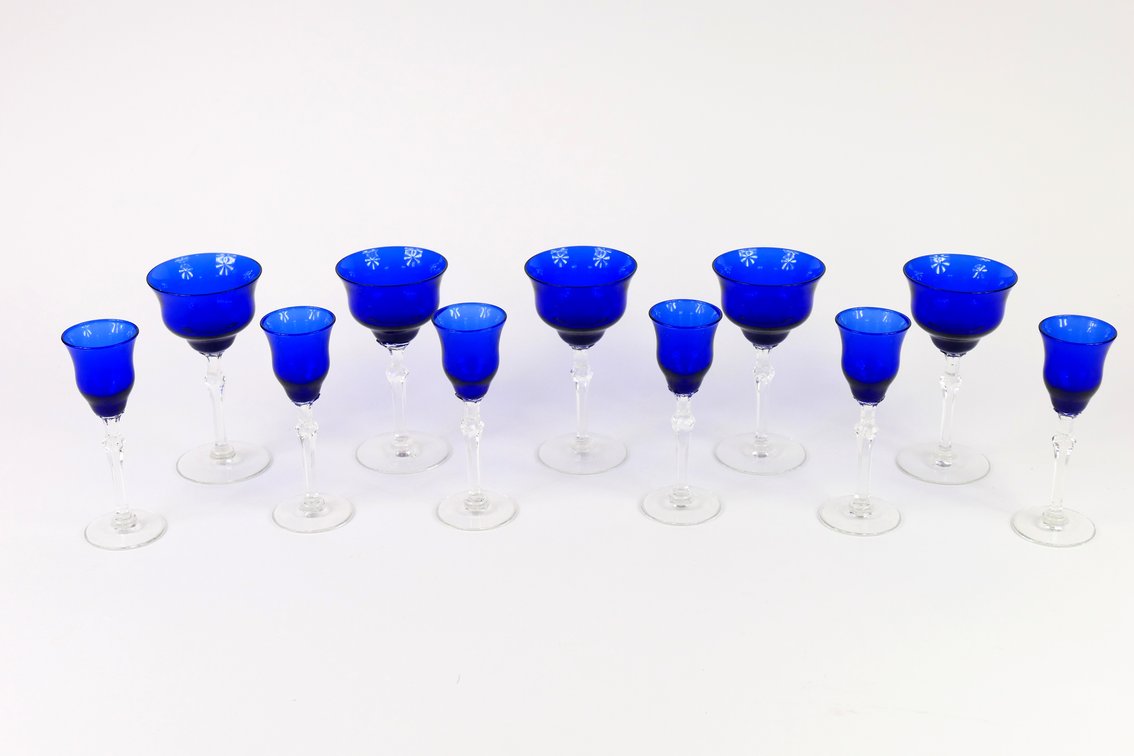 Louie Cobalt Glass Stemware