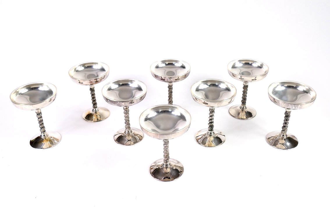 F.B. Rogers Silverplate Champagne Glasses