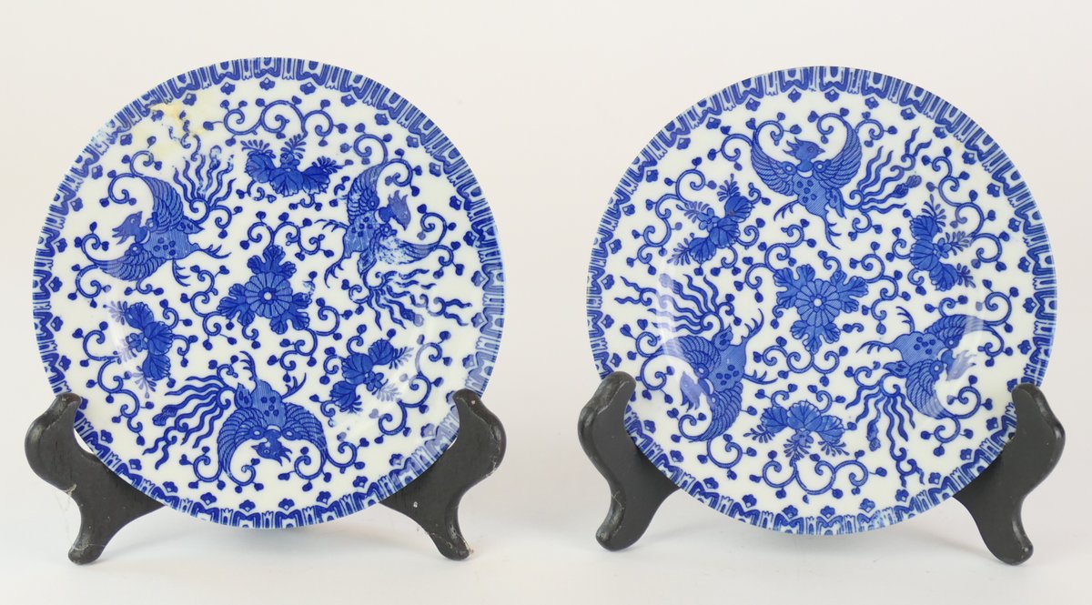 Antique Blue and White Bread and Butter Plates