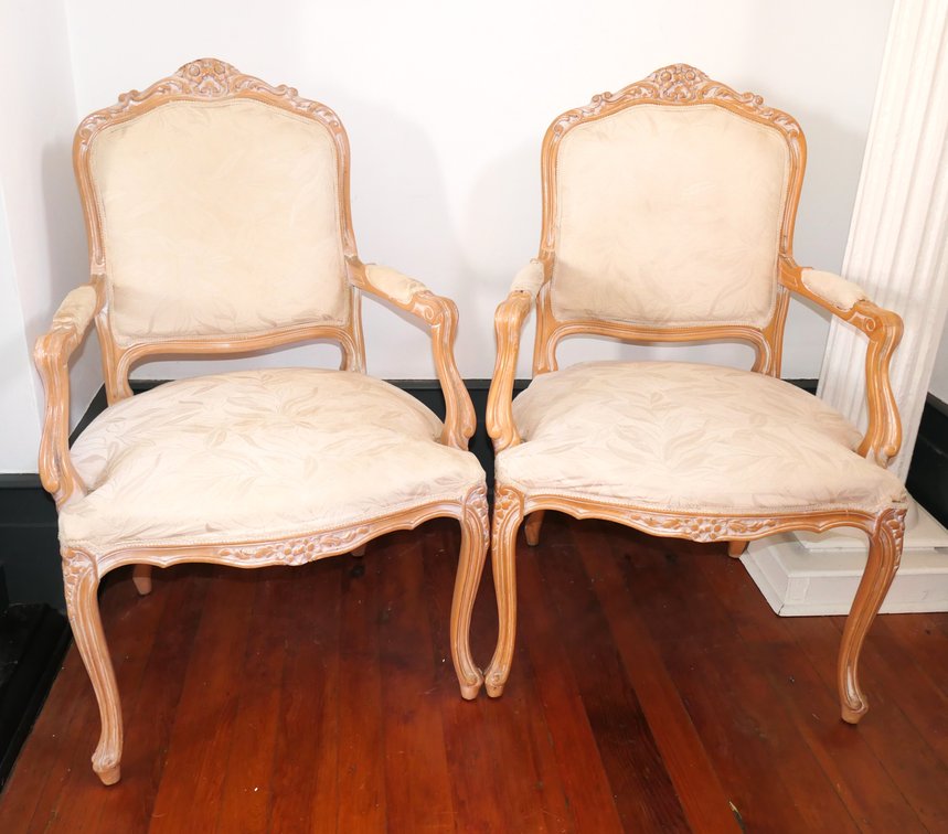 Pair of French Louis XV Style Parlor Chairs