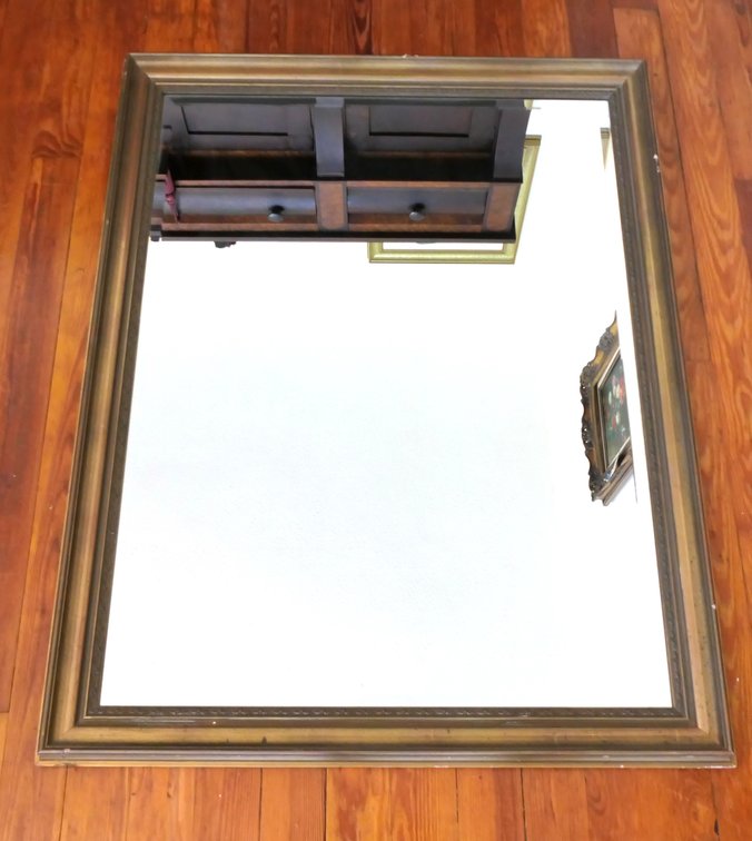 Large Framed Beveled Mirror