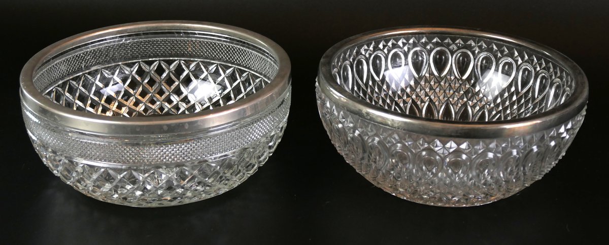 Vintage 1960's Cut Crystal Fruit Bowl