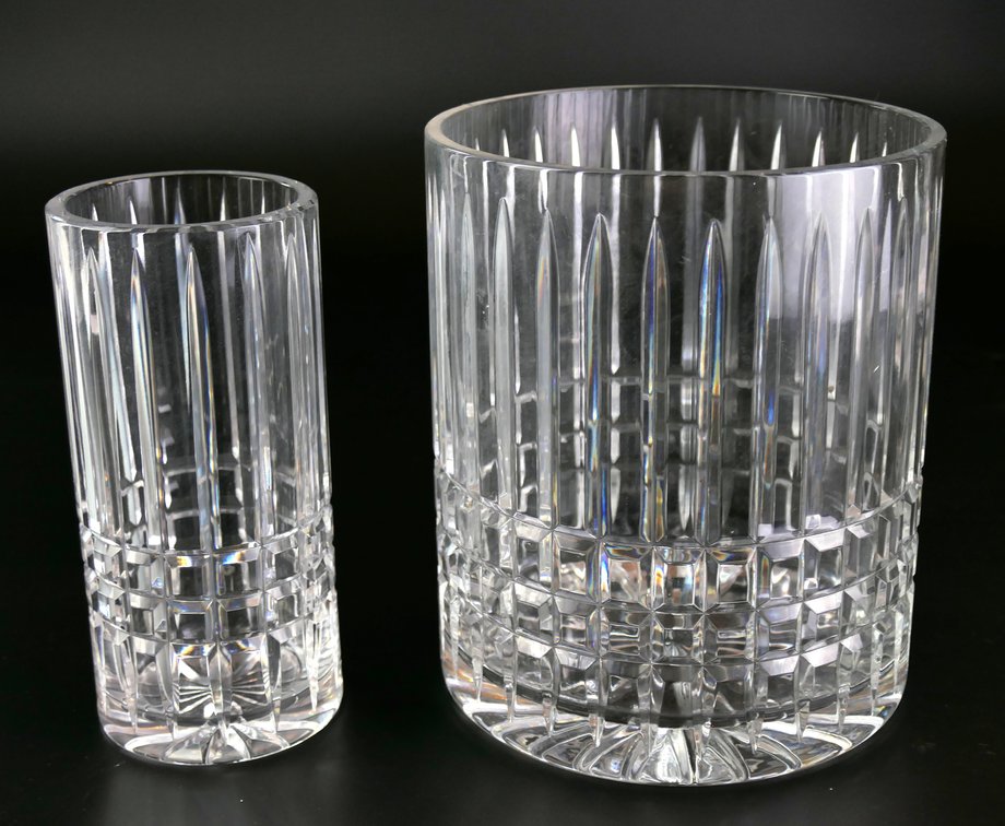Ceska Crystal Champagne Chiller and Vase