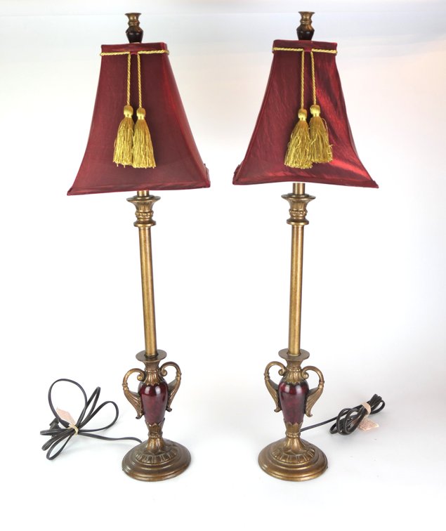 Pair of Neoclassical Sideboard Lamps