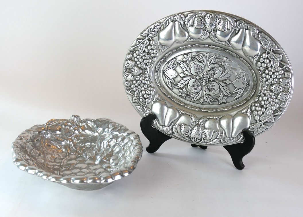 Two Pewter Wilton Armetale Fruit Themed Bowls